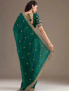 Sari de chifón bordado KV estilo Bollywood para uso diario - Product Image 5