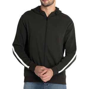 Sudadera con capucha y cremallera completa personalizada 100% algodón para hombre, corte regular, forro polar grueso, invierno, logotipo personalizado, cremallera completa, ecológica - Product Image 1