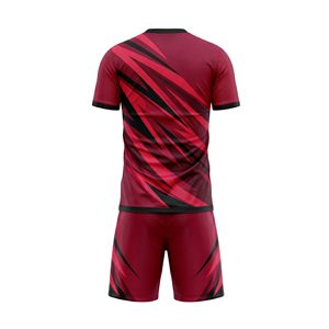 Maroon Red Diagonal Slash Soccer Jersey Bold Football Uniform Set Moisture Wicking Training Wear Men Sportswear - Product Image 2