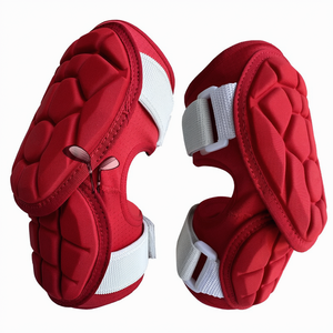 Genouillères rouge et bleu en EVA, épaisses, respirantes, absorption des chocs, protection complète, fermeture éclair, unisexe, toutes saisons, multisports - Product Image 2