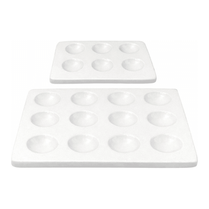 Plaque de laboratoire en porcelaine pour microplaques, émaillée, 6 ou 12 cavités, pour tests de réaction chromatique - Product Image 2