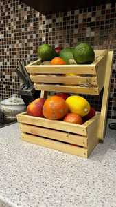 Modern Eco-Friendly Wooden <b>Storage</b> <b>Basket</b> <b>with</b> Strong Handles Organizer for <b>Shelves</b> Cabinets and Countertops - Product Image 6