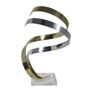 Sculpture abstraite moderne en aluminium sur mesure, artisanale haut de gamme, style Art déco, écologique, accent décoratif pour table - Product Image 2