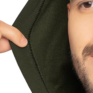 Heavyweight Cotton Winter Hoodie for <b>Men</b> with Custom Print Digital Printing Front <b>Pouch</b> Pocket and Adjustable Drawstring Hood - Product Image 5
