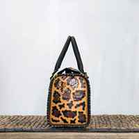 Nouveau sac à main de luxe en cuir véritable pour femme, motif imprimé léopard, poignée supérieure, fermeture éclair, best-seller