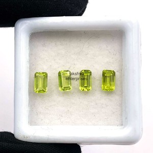 Peridoto natural de corte octogonal de 4 mm y 6 mm, piedras preciosas sueltas calibradas y facetadas para la fabricación de joyas, suministro al por mayor. - Product Image 3