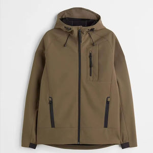 Veste softshell d'hiver pour homme de haute qualité, imperméable, respirante, à capuche, extensible, confortable, coupe régulière, tissu durable, fermeture éclair sur le devant - Product Image 1