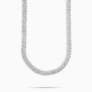 Collar Gargantilla de Eslabones Cubanos con Moissanita VVS de 12mm, Plata de Ley 925, Totalmente Cubierto de Piedras, Cadena Estilo Hip Hop - Product Image 5