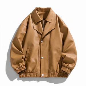 Veste en cuir pour homme sur mesure, style boutonné, avec corps en cuir, broderie personnalisée, patch en chenille et intérieur matelassé - Product Image 6