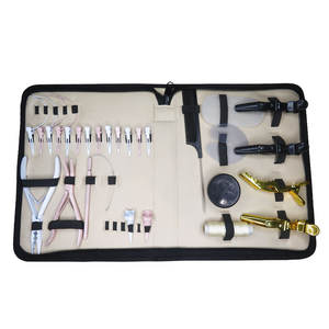 Compre el kit de herramientas para extensiones de cabello de acero inoxidable de calidad premium, grado quirúrgico, con pinzas y clips, para accesorios de salón. - Product Image 1