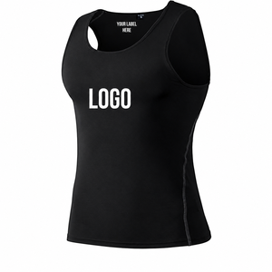 Camiseta sin mangas de cuello redondo para hombre, diseño personalizado, transpirable, con estampado por transferencia térmica, compresión, tejido de spandex/poliéster, de secado rápido - Product Image 5