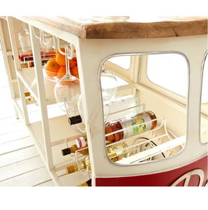 Charming Mini Bus Small <b>Bar</b> Counter for Home Metal Iron Bus Model Display Ice Cream And Dessert Bus for Street Store - Product Image 4