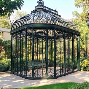 Gazebo en métal pour <span class=keywords><strong>jardin</strong></span> extérieur Serre en <span class=keywords><strong>verre</strong></span> pour <span class=keywords><strong>kiosque</strong></span> à café Serre - Product Image 4