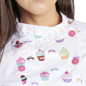 Femmes Cupcake-fantasy Printings Fashion-Cook Chef Restaurant-bar Uniformes de cuisine Manteaux à manches longues Chemise pour femmes - Product Image 2