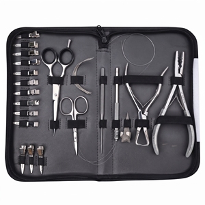 Salon <b>Hair</b> Extension Tools Set Micro Link Pliers Bead Opening Tool Loop Hook Needle Crimping Plier Sectioning <b>Clips</b> - Product Image 1