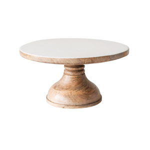 Artículo decorativo para el hogar, Soporte redondo de madera para pastel de bambú para bodas y fiestas, bandeja de pastelería para cupcakes, nuevo diseño de alta calidad - Product Image 2