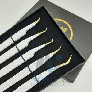 ชุดห้าชิ้นแหนบต่อขนตาสแตนเลสใช้งานง่ายคงทนด้ามจับเพชรแหนบขนตาสบายขึ้น - Product Image 2