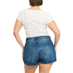 Shorts de Mezclilla para Mujer de Talla Grande al por Mayor, Personalizables, Muestra Gratis, la Mejor Calidad - Product Image 3
