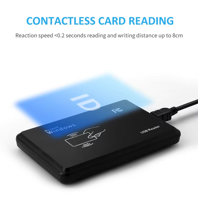 Dual Frequency Contactless 13.56MHz RFID NFC ISO14443A Desktop Reader Writer IC Smart Card USB Access Control Interface