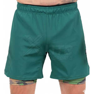 Pantalones Cortos de MMA Ligeros, Elásticos y Duraderos de Spandex/Poliéster con Logotipo Frontal, Cómodos y Transpirables para Entrenamiento y Práctica de Fitness para Hombre - Product Image 2