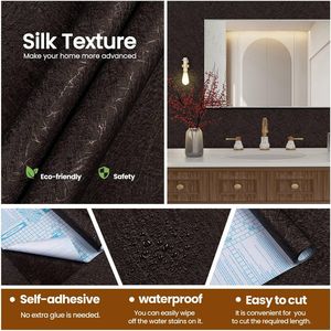 Papel Tapiz Autoadhesivo Marrón de 15.7'' x 118'', Papel de Contacto Impermeable para Encimeras de Baño y Cocina - Product Image 5