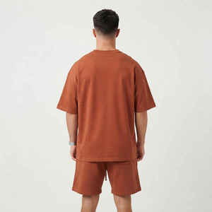 Casual Oversized Shirts <b>Sets</b> Cotton Polyester OEM Custom Men's Cotton Short <b>Set</b> Breathable Gym <b>Twin</b> <b>Set</b> with T Shirt Quality - Product Image 5