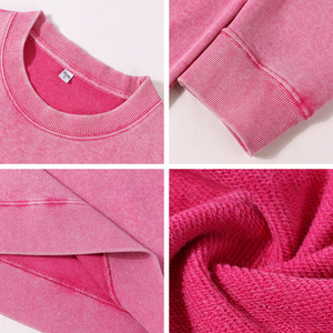 Sweat-shirt unisexe surdimensionné à capuche et manches classiques, couleur unie, tricoté, pour femme, grande taille, automne, teint en pièce, brodé - Product Image 3