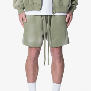 Shorts d'été décontractés en coton épais pour hommes, style streetwear, avec logo brodé personnalisé, vente en gros - Product Image 4