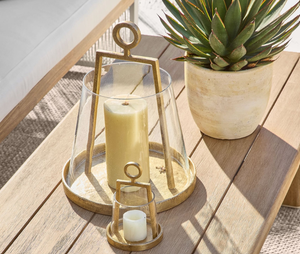 Acube Industries Handmade Organic Round Glass <b>Lantern</b> with <b>Gold</b> Metal Frame Base for Home Decoration Christmas Use High Quality - Product Image 4