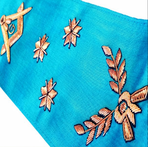 Regalia Ceremonial de Lujo Master Sash Memphis-Misraim, Bordada a Mano con Lingotes de Oro y Cuentas de Alta Calidad - Product Image 2