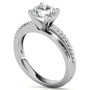 <b>Solitaire</b> Cut Moissanite <b>Ring</b> 925 Sterling <b>Silver</b> Gold Plated Luxury Engagement Wedding Party <b>Ring</b> with Prong Setting - Product Image 3