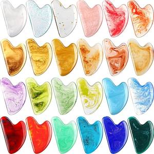Outil Gua Sha artisanal en résine et quartz rose pour la décoration intérieure, style amour, grattoir de massage corporel naturel - Product Image 1