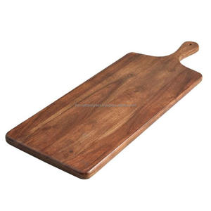 Planche à découper en bois d'acacia grande taille, antidérapante, design écologique, poignée de couteau en acier inoxydable, passe au lave-vaisselle, pour la cuisine - Product Image 1