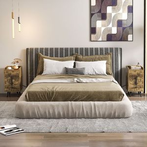 Nightstand with 2 <b>Drawers</b> and 2 USB Ports <b>Side</b> <b>Tables</b> for Bedroom Nightstands - Product Image 5