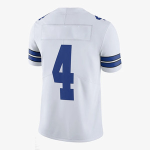 Camiseta de Fútbol Americano Blanca con Cuello en V, Número 4, Franjas Azules, Sin Mangas, Absorbe la Humedad, Unisex, Talla Grande, 100% Poliéster - Product Image 2