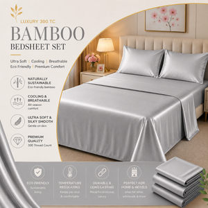 Hotel Grade 300 TC Bamboo <b>Sheets</b> | Silky Smooth Cooling Breathable <b>Bedding</b> Set for Hospitality Homes Wholesale Premium Bed Linen - Product Image 6
