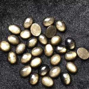 Wholesale Natural Oval Cut Golden Obsidian Facet Cabochon Handiwork Ring DIY <b>Gems</b> <b>Stone</b> with Color Play/<b>Fire</b> 4mm/5mm Sizes - Product Image 1