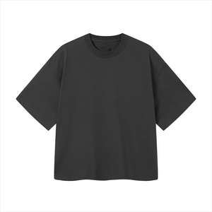 Camiseta Oversize de Hombre con Hombros Caídos, Algodón Pesado Premium, Estilo Urbano Casual, Camiseta Lisa para Marca Privada con Logotipo Personalizado - Product Image 2