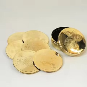 Antique Style Metal Coasters Set Decorative <b>Table</b> <b>Protectors</b> for Traditional Dining Wedding Restaurant Hotel Events - Product Image 3