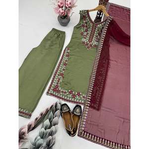 Top Bottom y Dupatta Set de fiesta para mujer de diseñador - Product Image 2