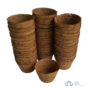 กระถางดอกบัวสีน้ำเงิน ทำจากใยมะพร้าว ย่อยสลายได้ สไตล์บ้านไร่ มินิมอล รัสติก วินเทจ ทรงสี่เหลี่ยม มีรูระบายน้ำ สำหรับปลูกต้นไม้ในสวนและในบ้าน - Product Image 1