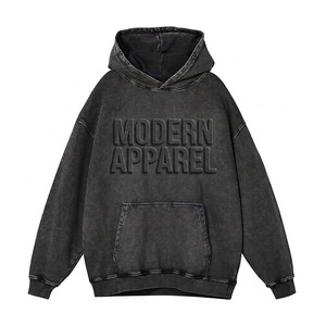 Sudaderas con capucha y hombros caídos con efecto acid wash para hombre, con un diseño inspirado en el estilo urbano relajado. - Product Image 2