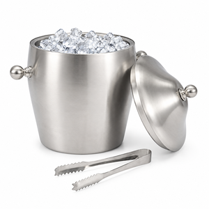 Seau à glace vintage en acier inoxydable avec poignées dorées, seau à champagne et à vin antirouille pour bar, fête, hôtel - Product Image 6