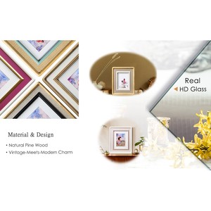 <b>Pine</b> Wood Bohemian Hand Painted Photo Frame 6x8 Wholesale Moradabad - Product Image 4