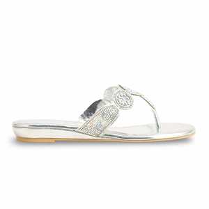 Sandales à talons argentées Fancy Chappal FN0792 - Product Image 4