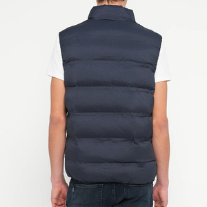 Chaleco de plumón sin mangas con cremallera completa, cuello alto, térmico, suave, informal, transpirable, para caballeros. - Product Image 3