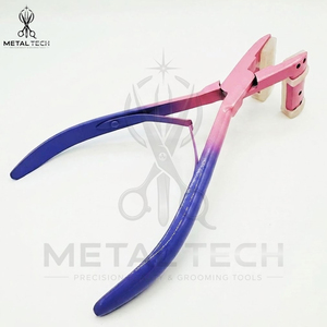 Pince à ruban adhésif pour extensions capillaires dégradé rose-violet, structure métallique lisse, mâchoires en silicone souple, pince de pressage pour sceller les bandes - Product Image 2