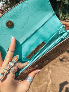 New Bohemian 100% Genuine Leather <b>Wallet</b> Geometric Vintage Handmade Fold Closure <b>RFID</b> Blocking Waterproof Women's Short Style - Product Image 6