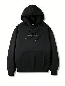 เสื้อฮู้ดผู้ชายพร้อมลายพิมพ์แบบกำหนดเอง เสื้อฮู้ดผ้าฟลีซเนื้อนุ่มสบายสำหรับผู้ชาย ผลิตจากผ้าฝ้าย 100% - Product Image 5