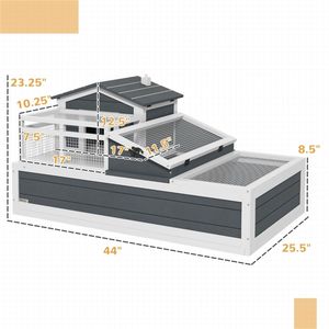 Grande Gabbia di Lusso per Uccelli e Porcellini d'India, Stabile in Metallo e Legno, per Allevamento Indoor di Piccoli Animali - Product Image 3